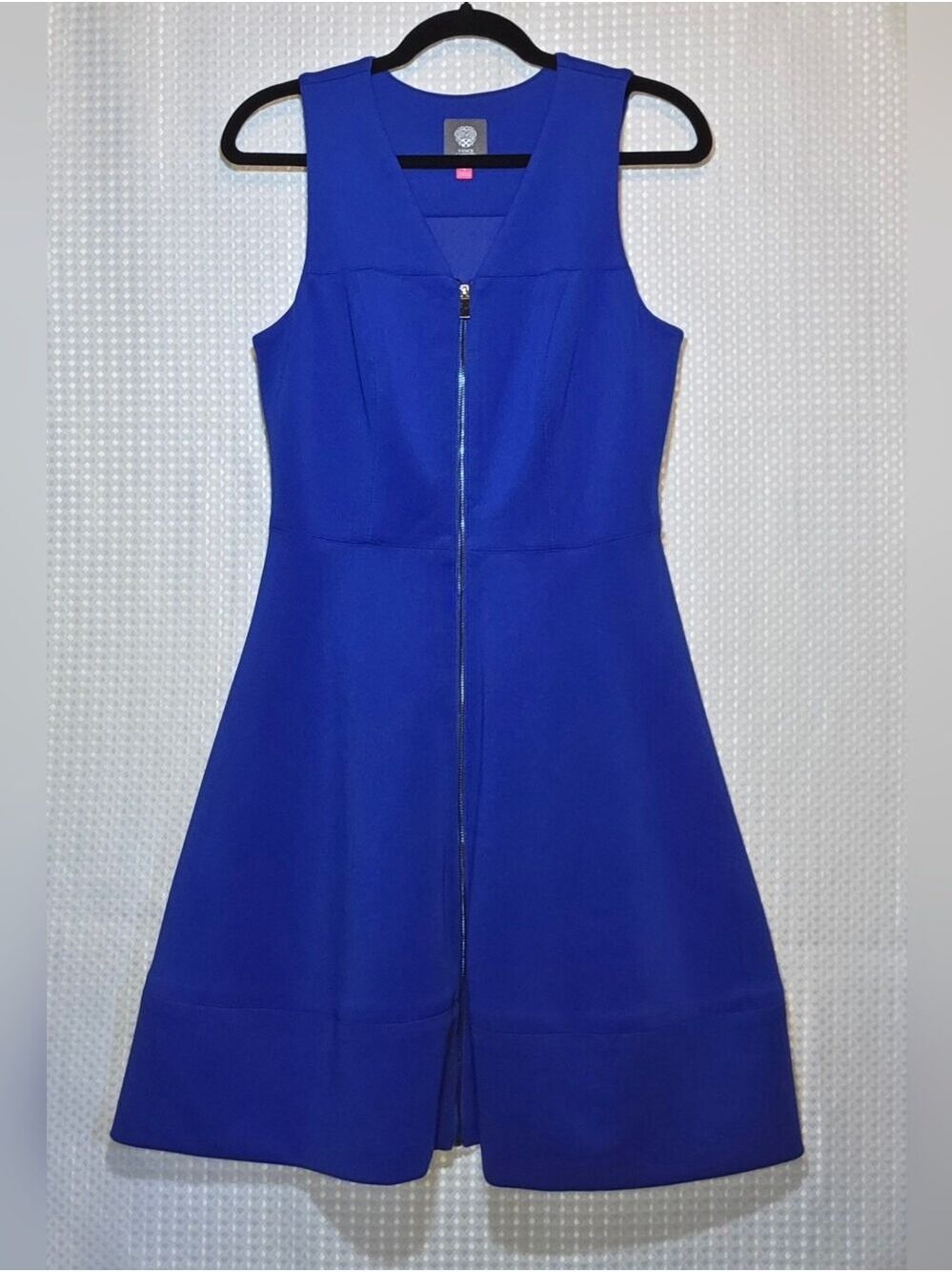 Vince Camuto Cobalt Blue Zip Front Fit & Flare Dress Size 4 - Picture 7 of 14